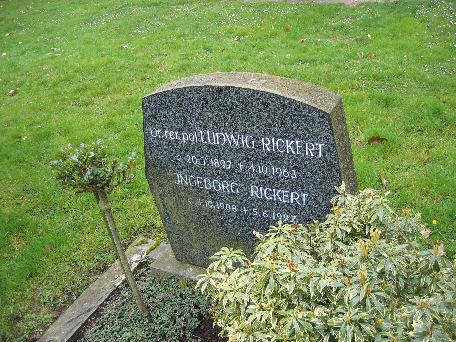 Grabstätte von Ludwig Rickert auf Nordfriedhof Bonn
